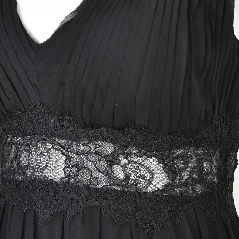 Aidan Mattox Silk Chiffon Lace Waist Formal Gown - 10 - Picture 3 of 10